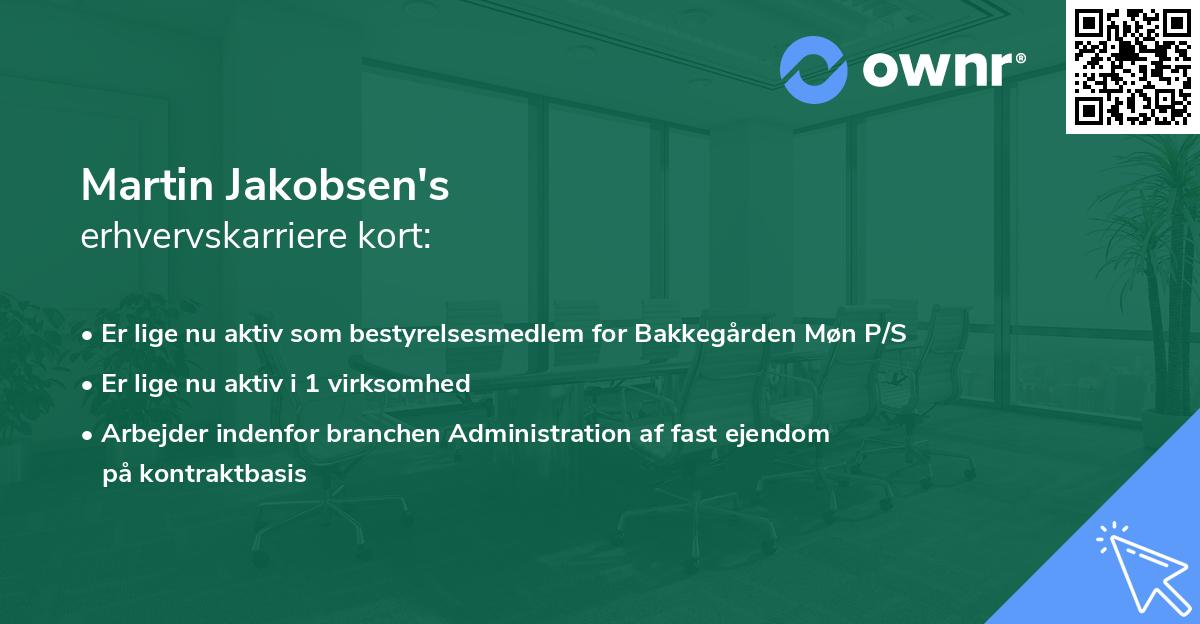Martin Jakobsen's erhvervskarriere kort