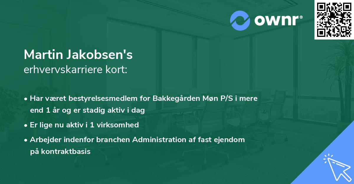 Martin Jakobsen's erhvervskarriere kort