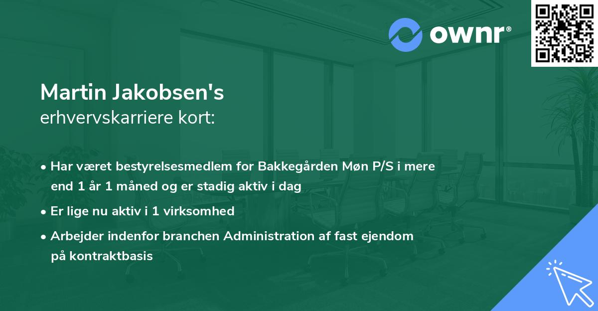 Martin Jakobsen's erhvervskarriere kort