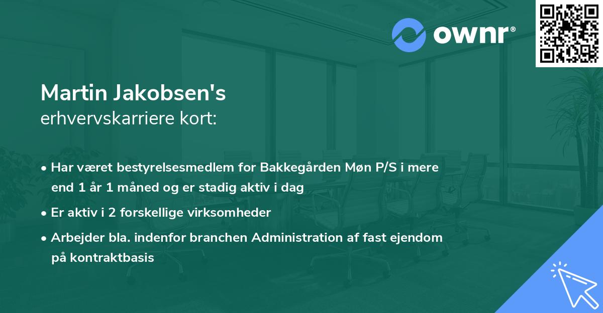 Martin Jakobsen's erhvervskarriere kort