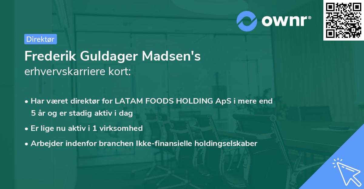Frederik Guldager Madsen's erhvervskarriere kort