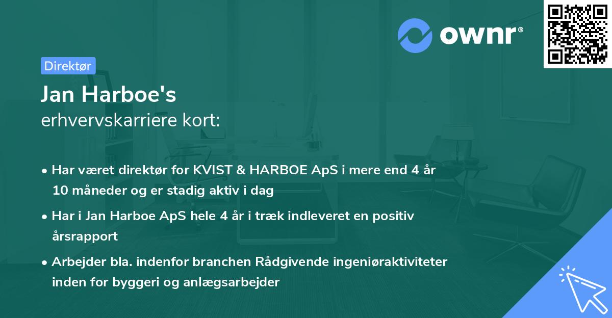 Jan Harboe's erhvervskarriere kort