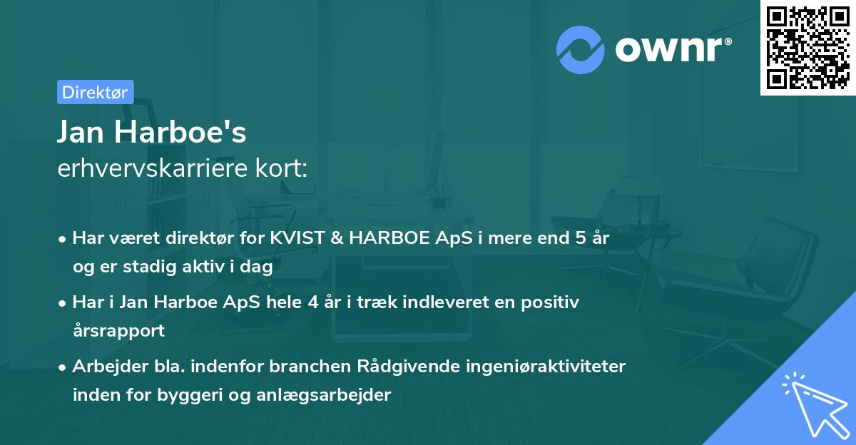 Jan Harboe's erhvervskarriere kort