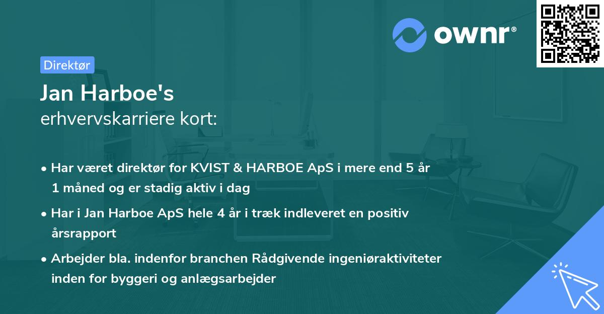 Jan Harboe's erhvervskarriere kort