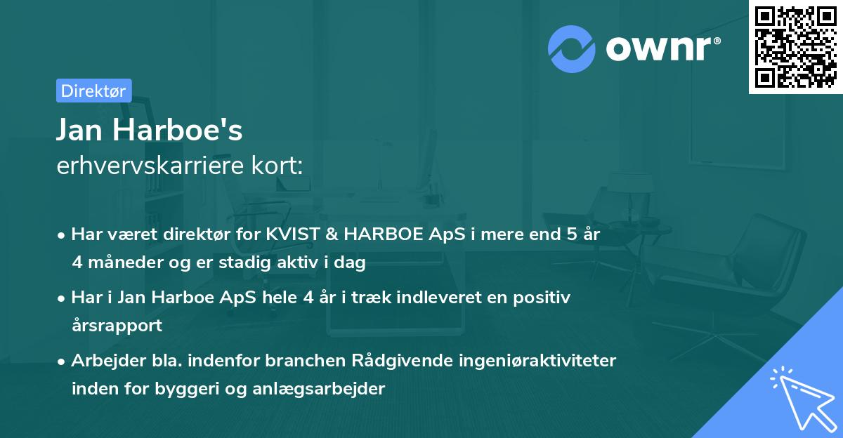 Jan Harboe's erhvervskarriere kort
