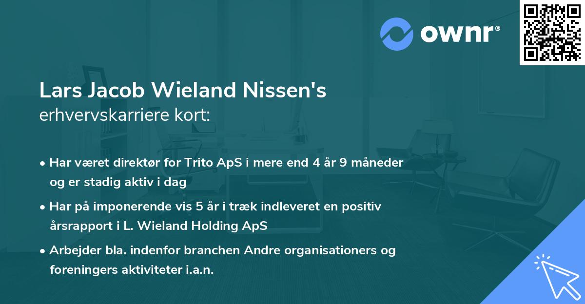 Lars Jacob Wieland Nissen's erhvervskarriere kort