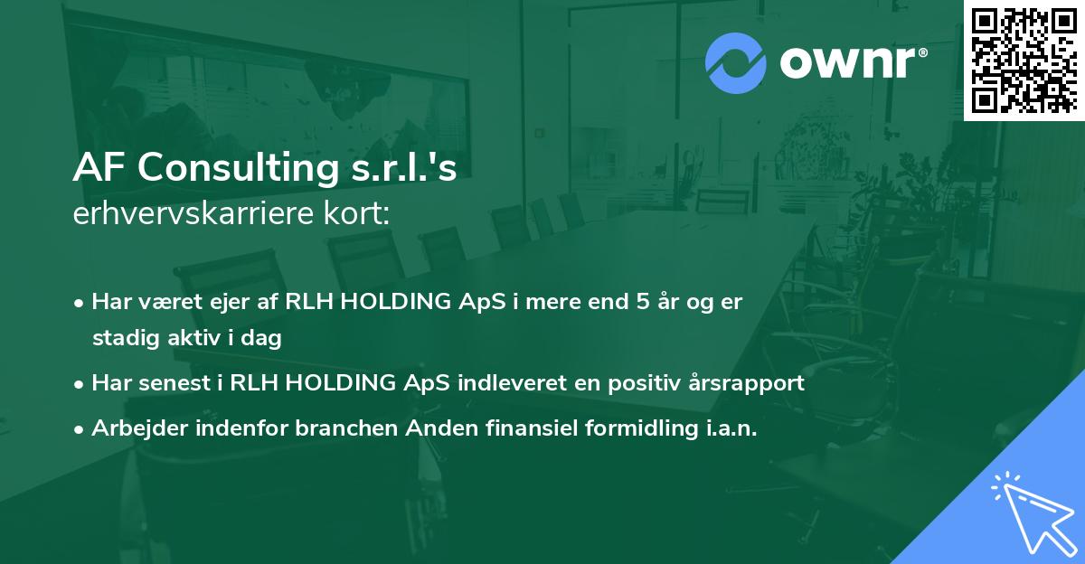 AF Consulting s.r.l.'s erhvervskarriere kort