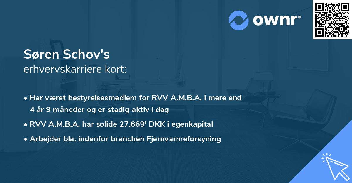 Søren Schov's erhvervskarriere kort