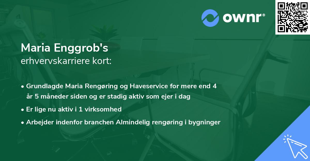 Maria Enggrob's erhvervskarriere kort