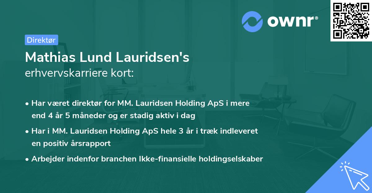 Mathias Lund Lauridsen's erhvervskarriere kort