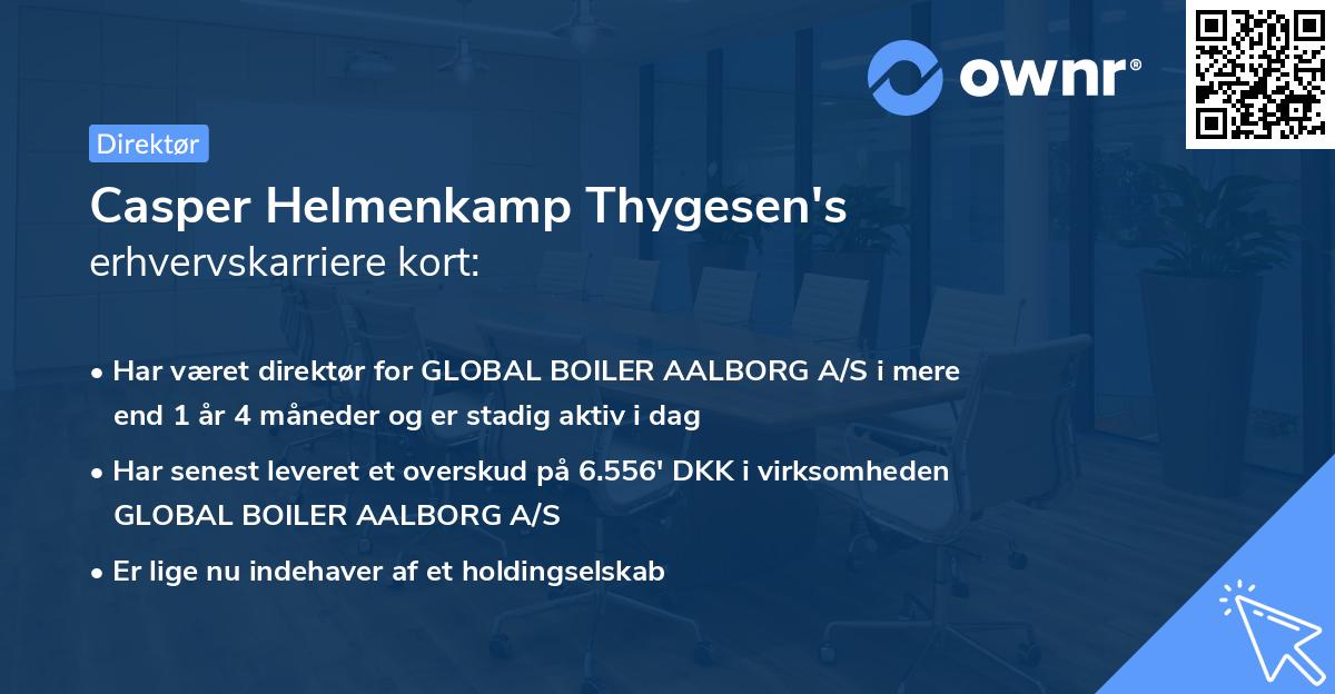 Casper Helmenkamp Thygesen's erhvervskarriere kort