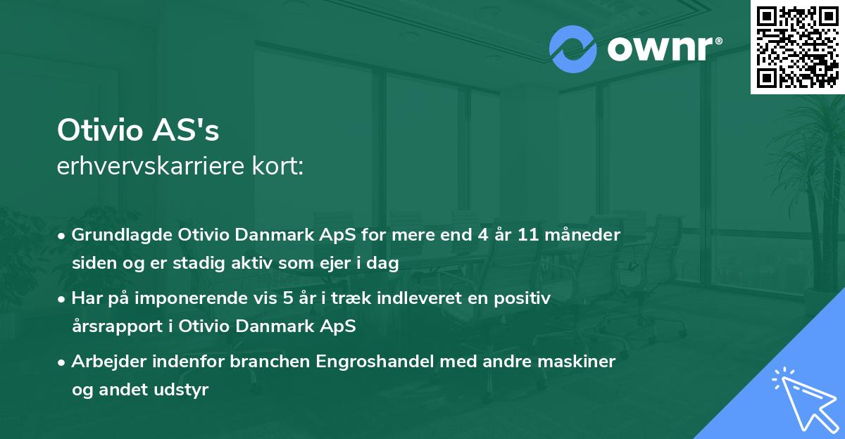 Otivio AS's erhvervskarriere kort