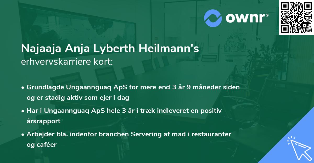 Najaaja Anja Lyberth Heilmann's erhvervskarriere kort