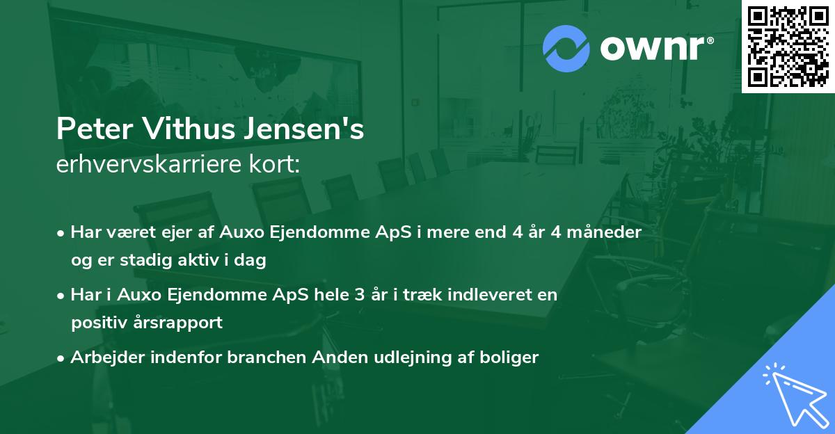 Peter Vithus Jensen's erhvervskarriere kort