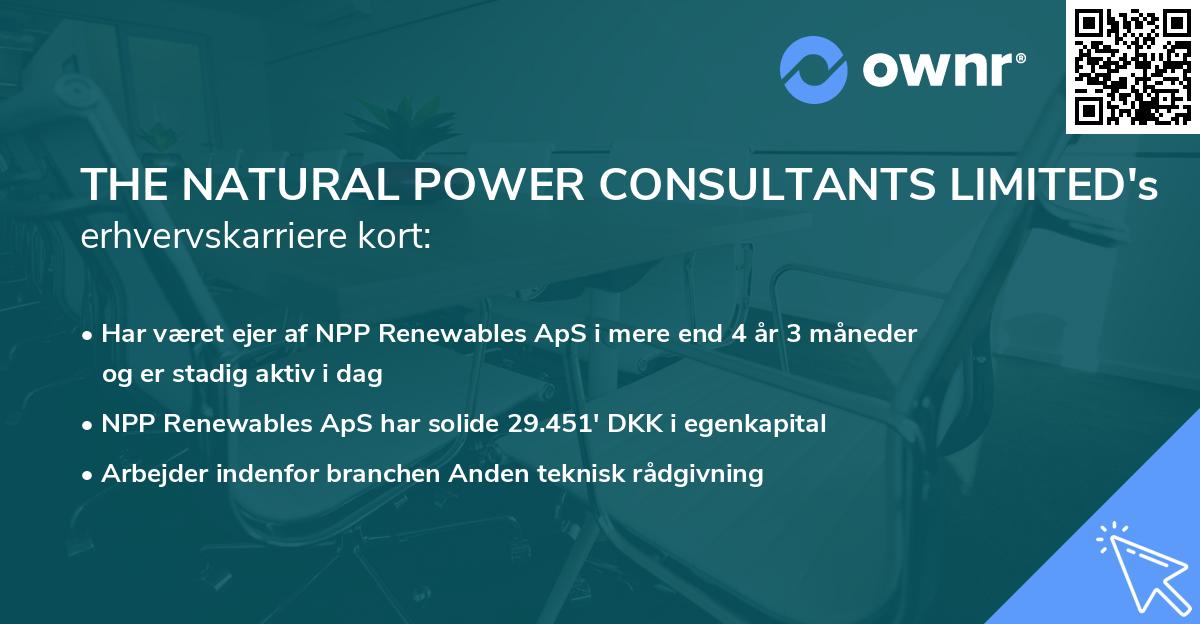 THE NATURAL POWER CONSULTANTS LIMITED's erhvervskarriere kort