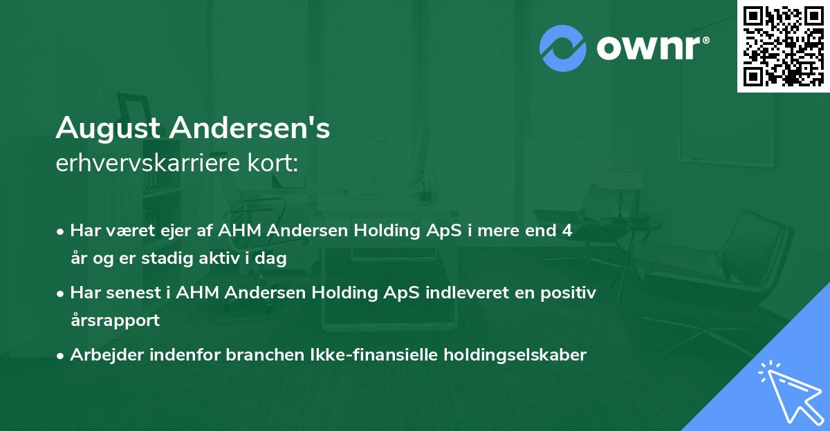 August Andersen's erhvervskarriere kort