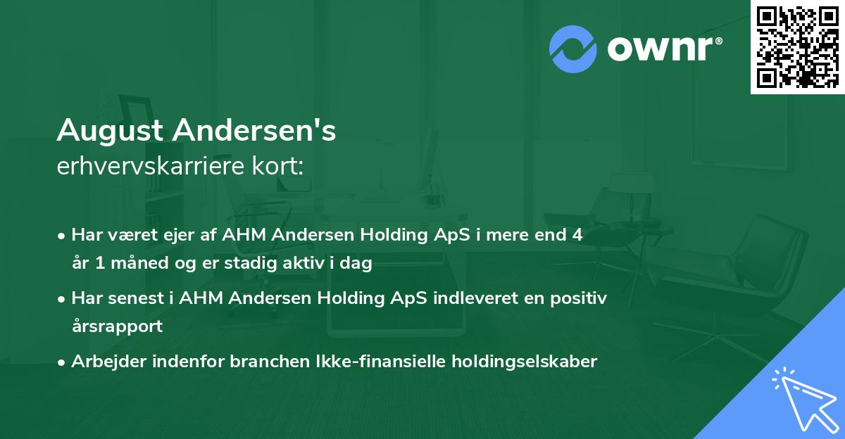 August Andersen's erhvervskarriere kort