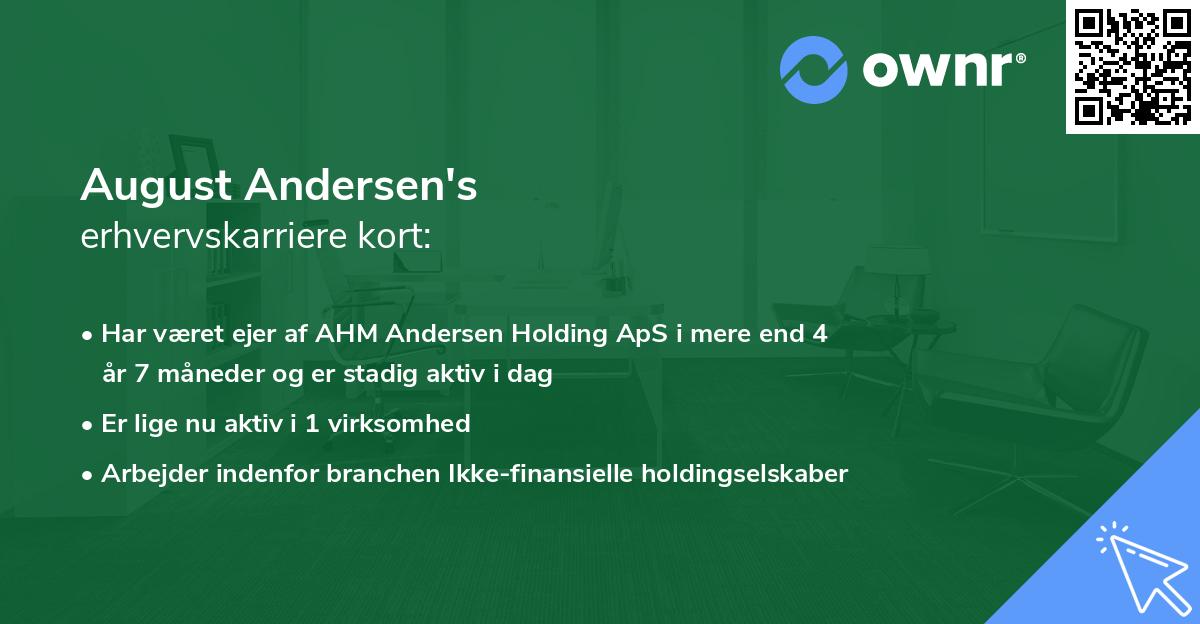 August Andersen's erhvervskarriere kort