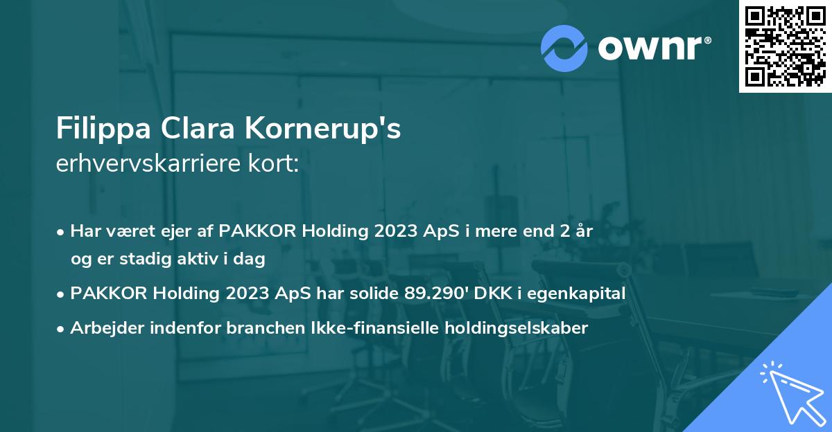 Filippa Clara Kornerup's erhvervskarriere kort