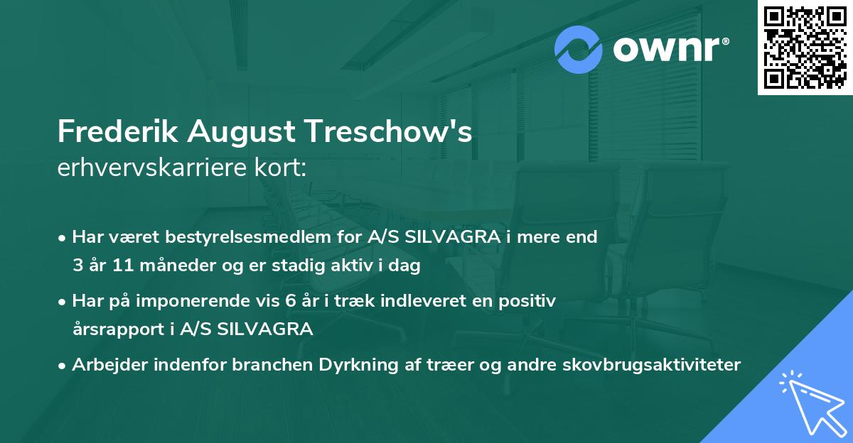 Frederik August Treschow's erhvervskarriere kort