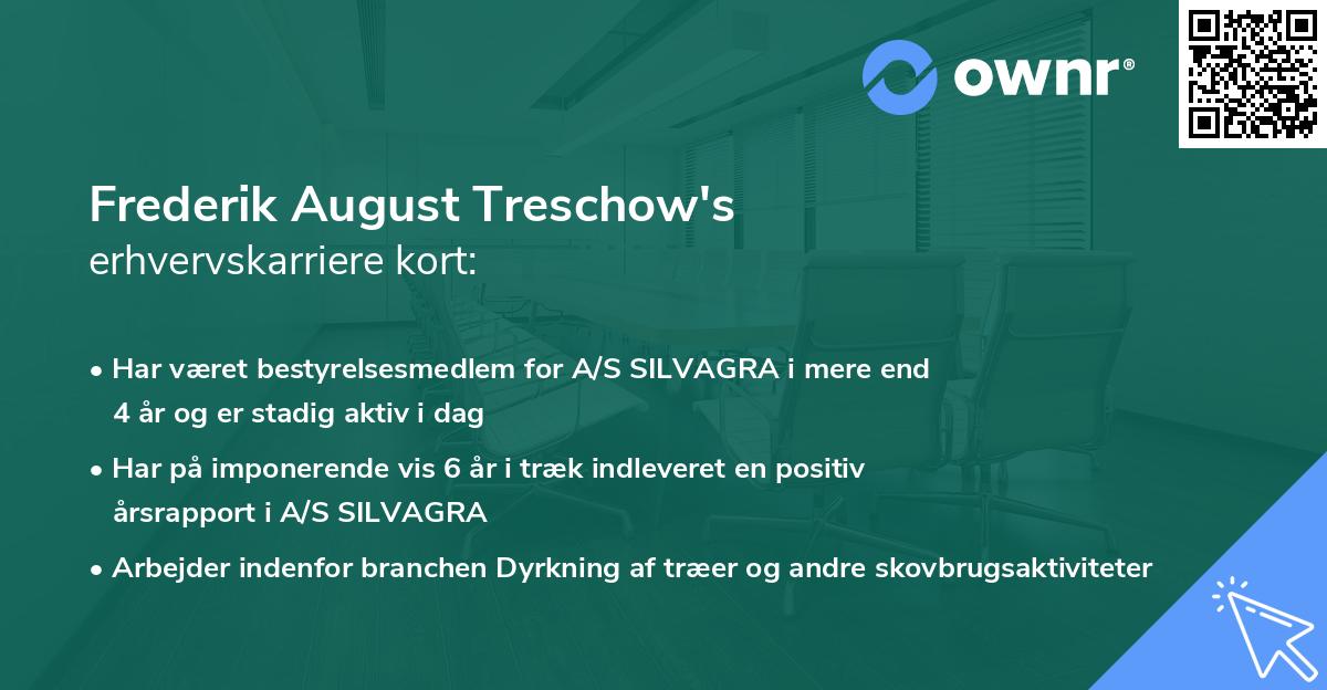 Frederik August Treschow's erhvervskarriere kort
