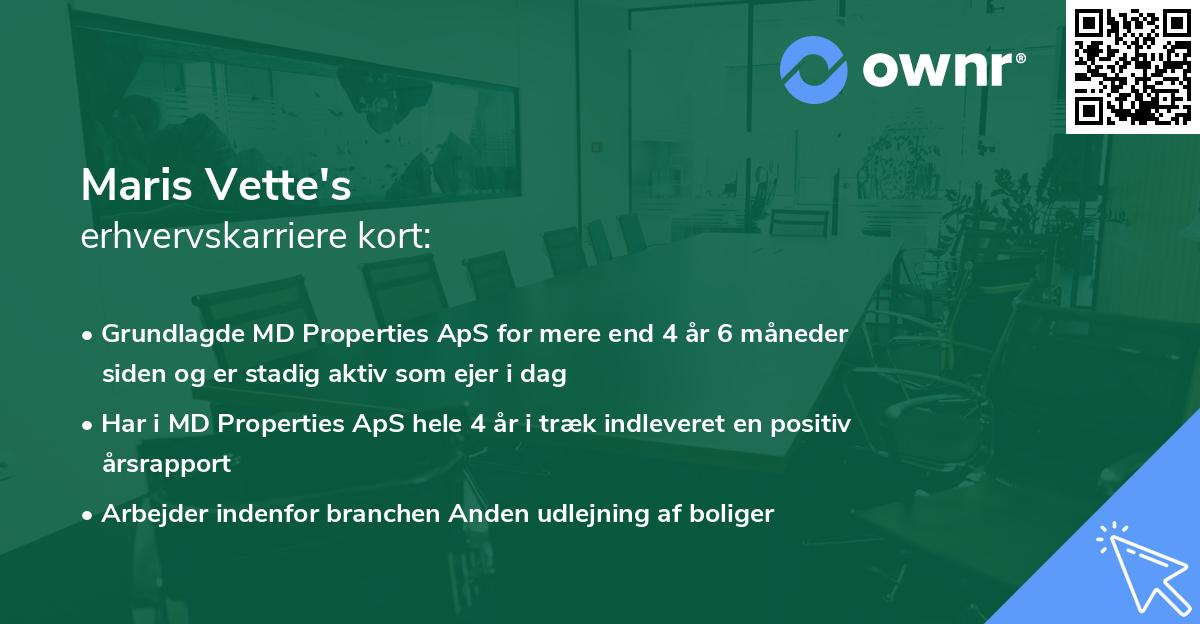 Maris Vette's erhvervskarriere kort