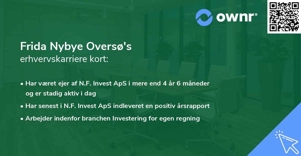 Frida Nybye Oversø's erhvervskarriere kort