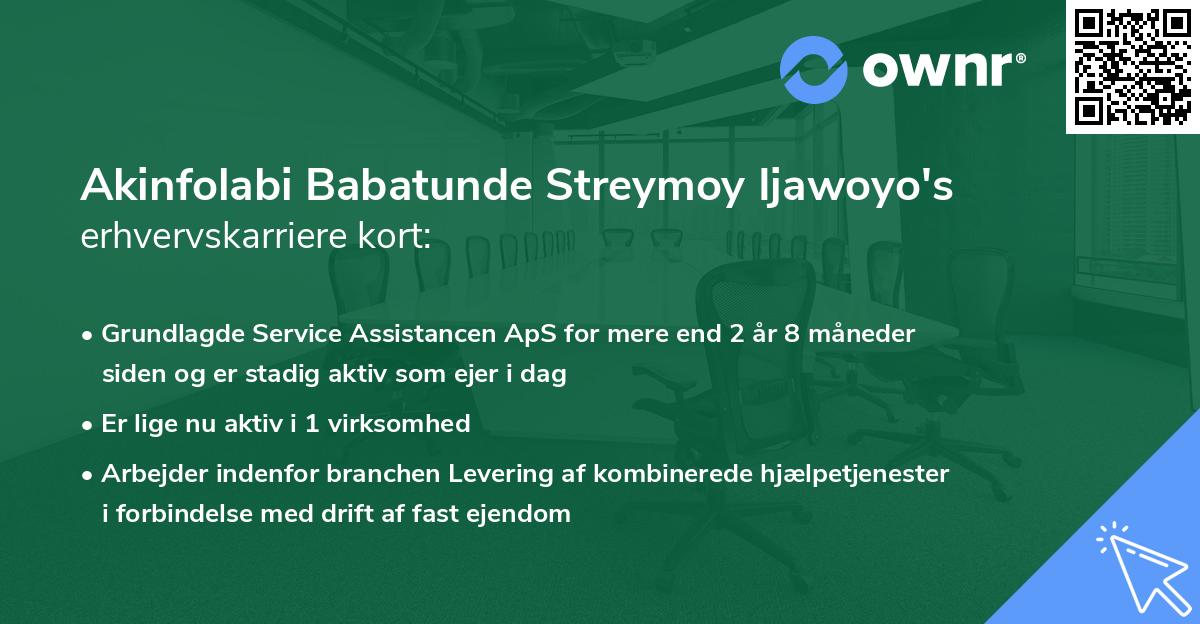 Akinfolabi Babatunde Streymoy Ijawoyo's erhvervskarriere kort