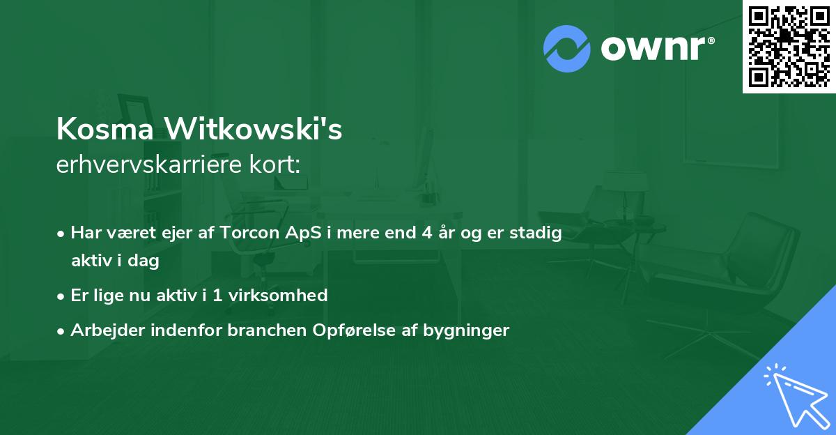 Kosma Witkowski's erhvervskarriere kort
