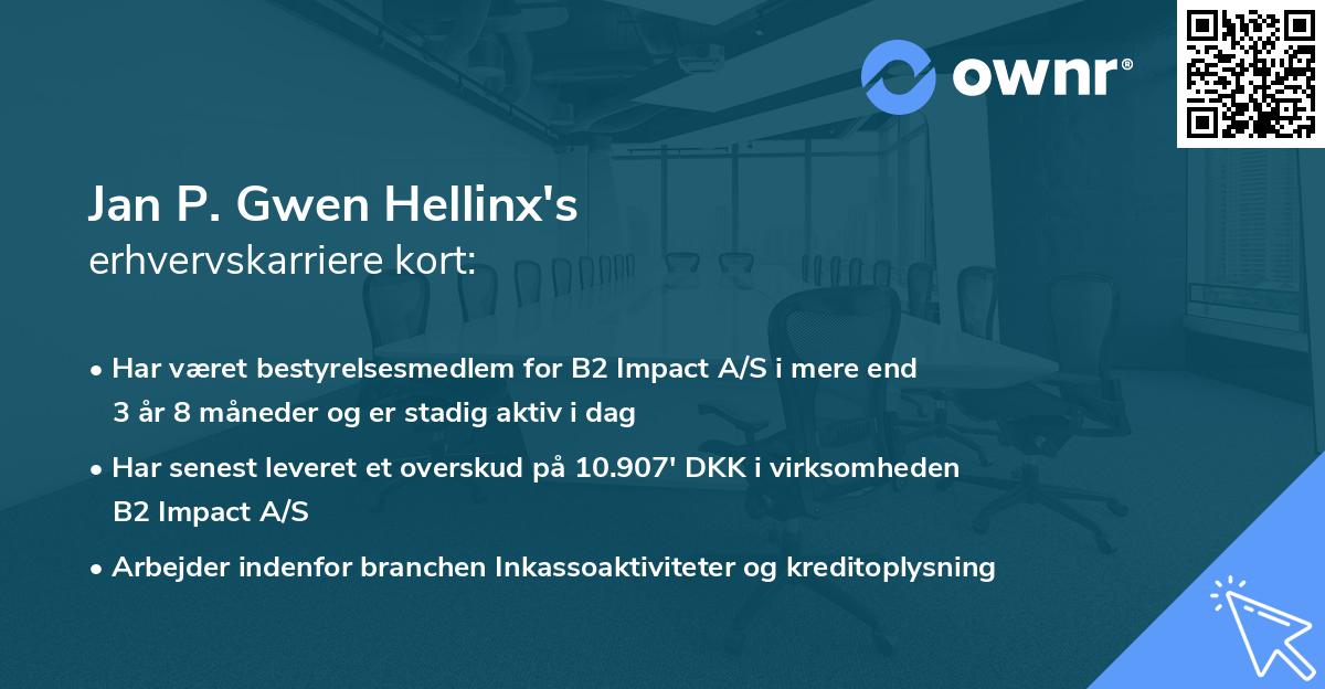 Jan P. Gwen Hellinx's erhvervskarriere kort