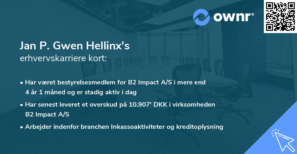 Jan P. Gwen Hellinx's erhvervskarriere kort