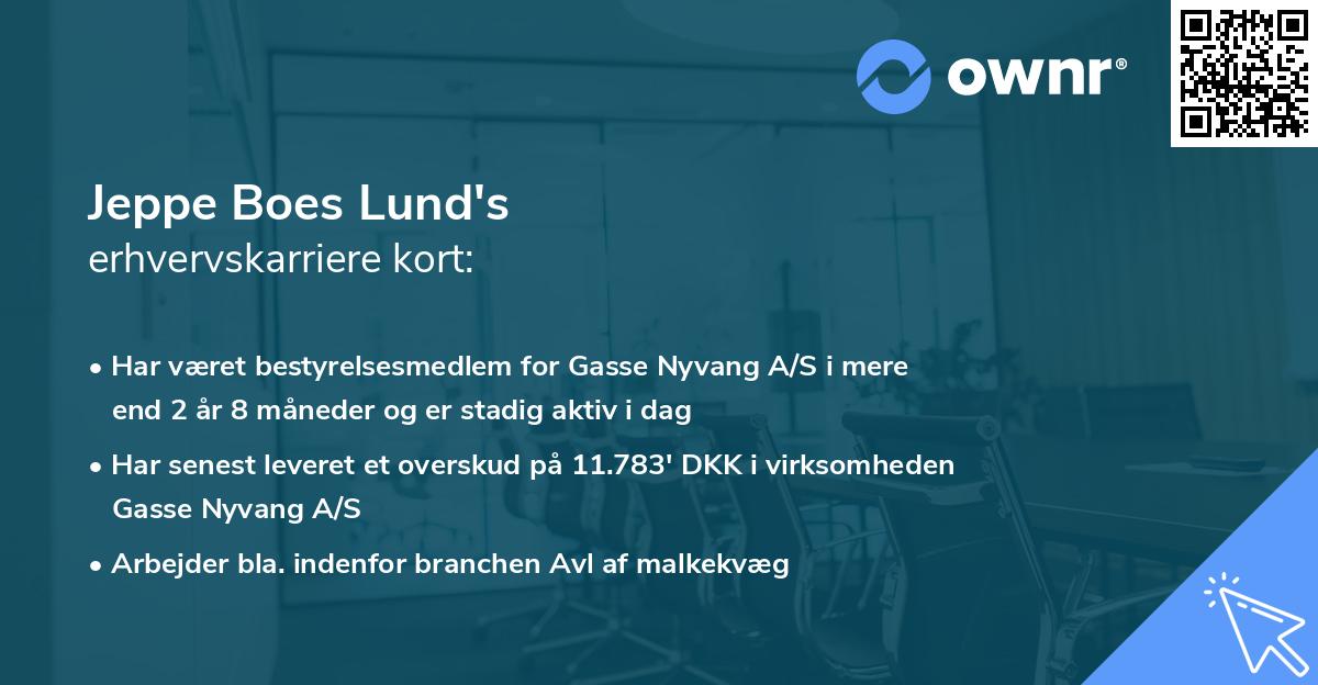 Jeppe Boes Lund's erhvervskarriere kort