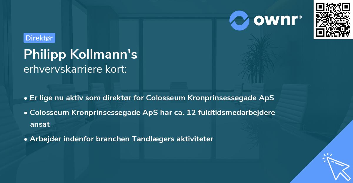 Philipp Kollmann's erhvervskarriere kort