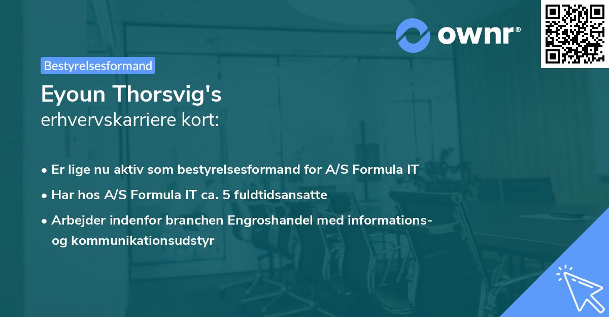 Eyoun Thorsvig's erhvervskarriere kort