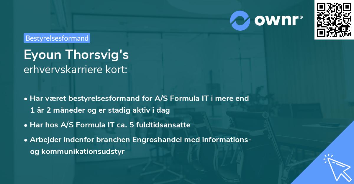 Eyoun Thorsvig's erhvervskarriere kort