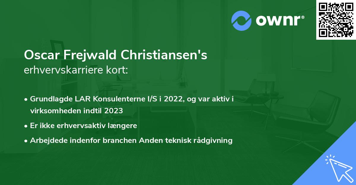 Oscar Frejwald Christiansen's erhvervskarriere kort