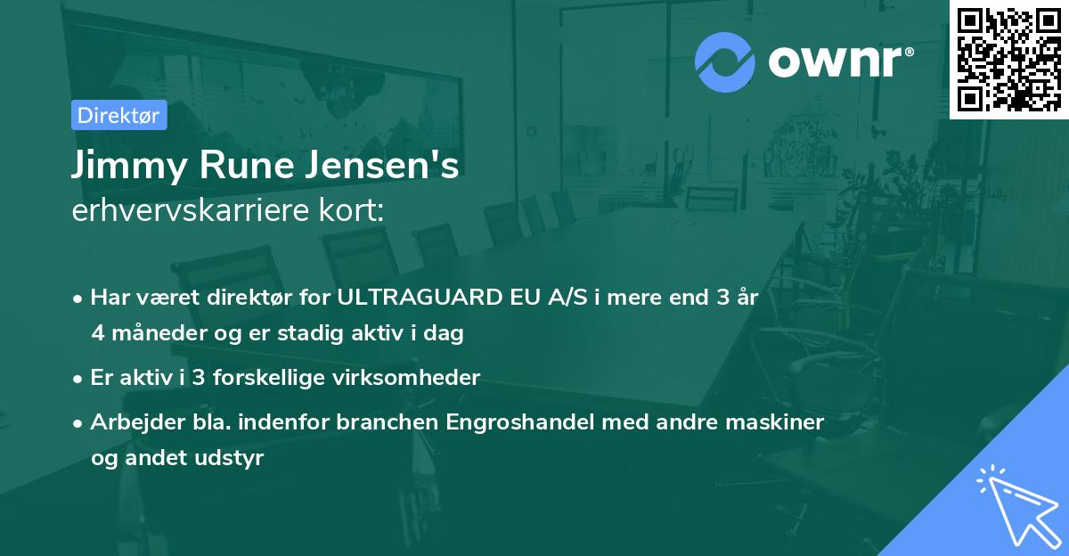 Jimmy Rune Jensen's erhvervskarriere kort
