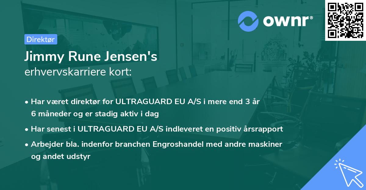 Jimmy Rune Jensen's erhvervskarriere kort