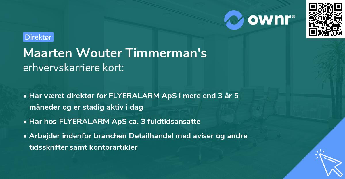 Maarten Wouter Timmerman's erhvervskarriere kort