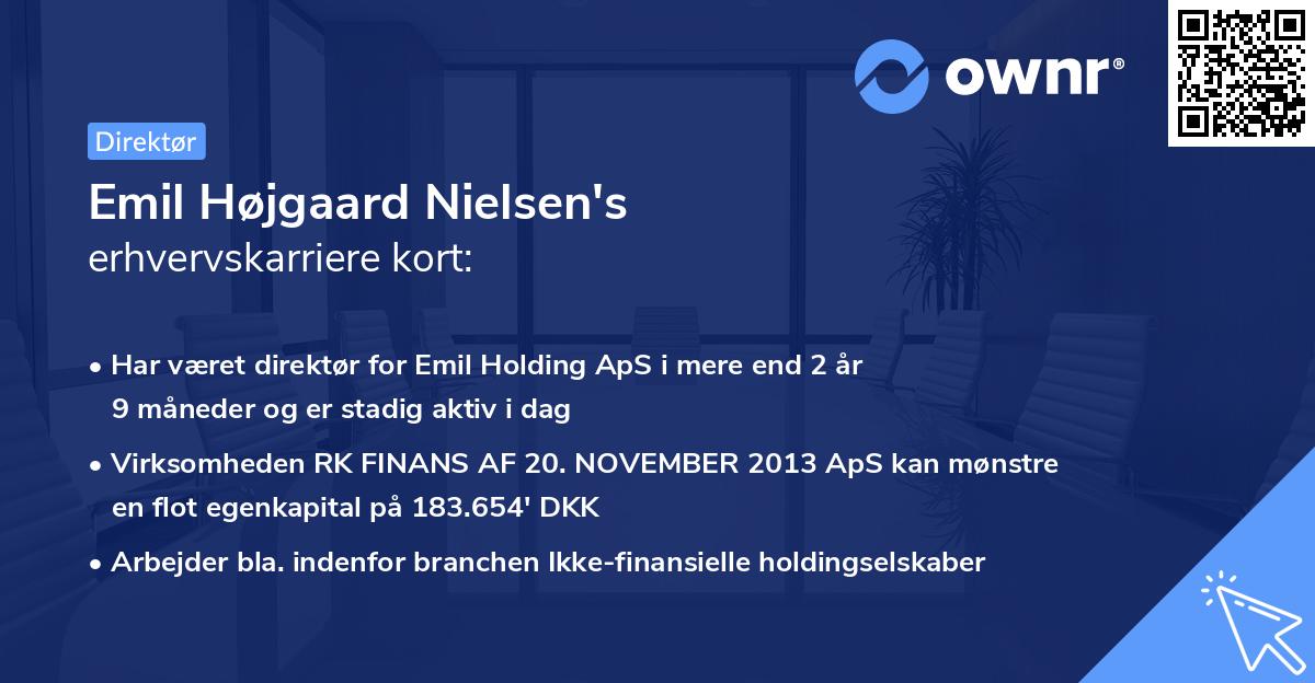 Emil Højgaard Nielsen's erhvervskarriere kort