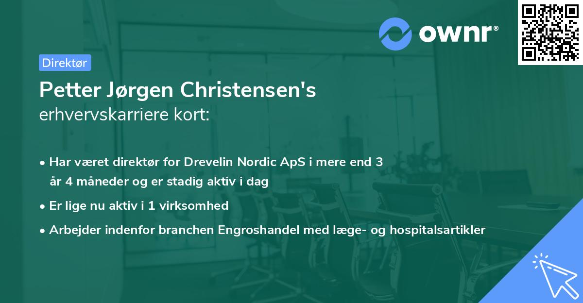 Petter Jørgen Christensen's erhvervskarriere kort