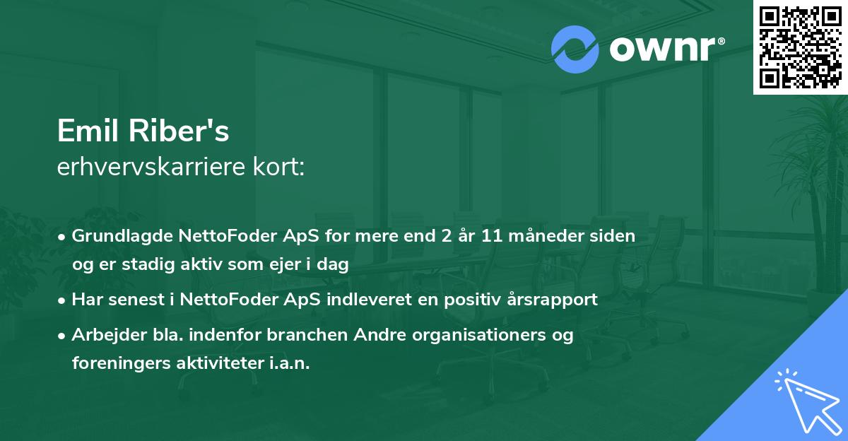 Emil Riber's erhvervskarriere kort