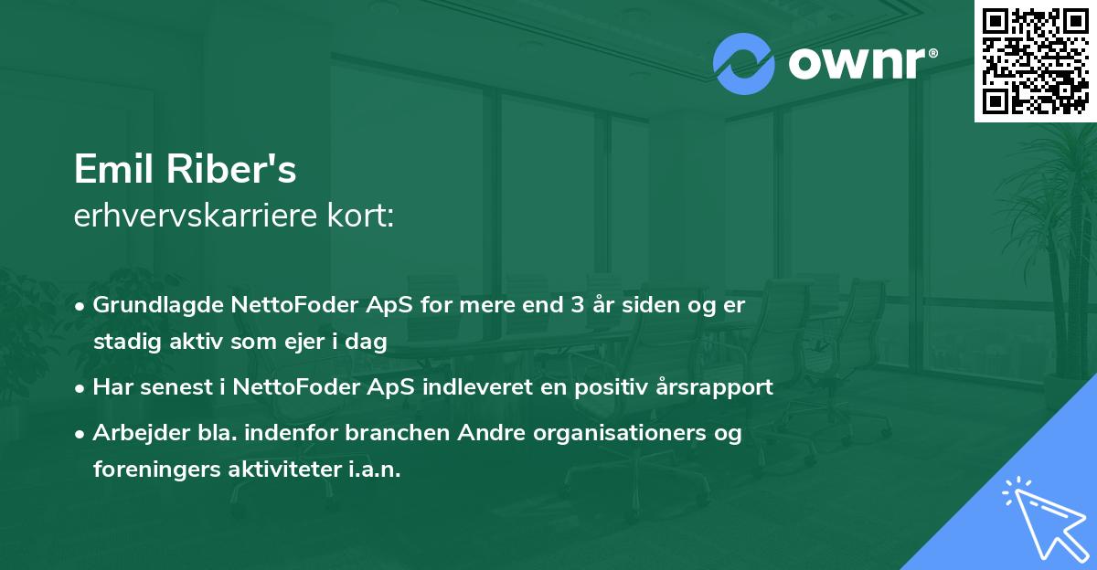 Emil Riber's erhvervskarriere kort