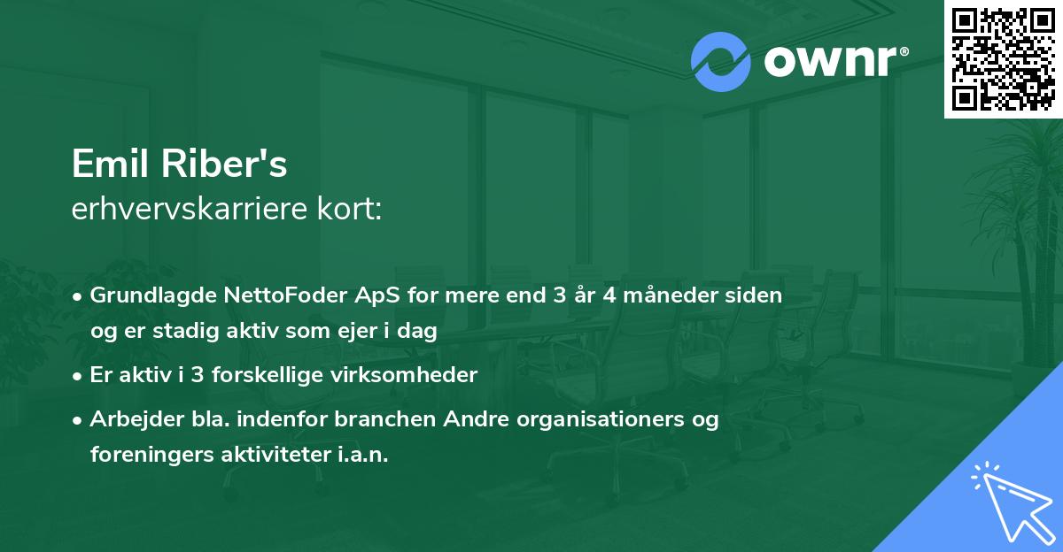 Emil Riber's erhvervskarriere kort
