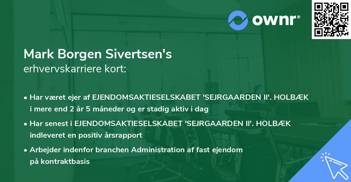 Mark Borgen Sivertsen's erhvervskarriere kort