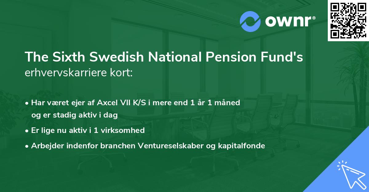 The Sixth Swedish National Pension Fund's erhvervskarriere kort