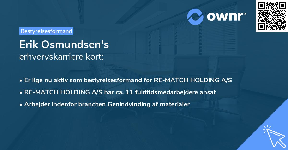 Erik Osmundsen's erhvervskarriere kort