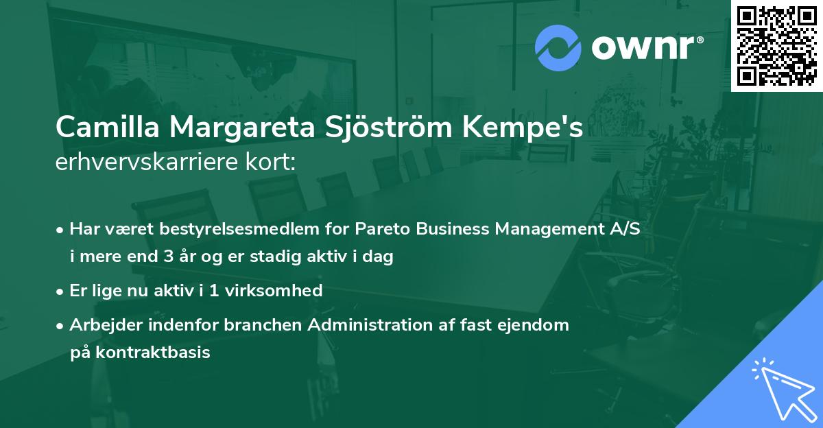 Camilla Margareta Sjöström Kempe's erhvervskarriere kort