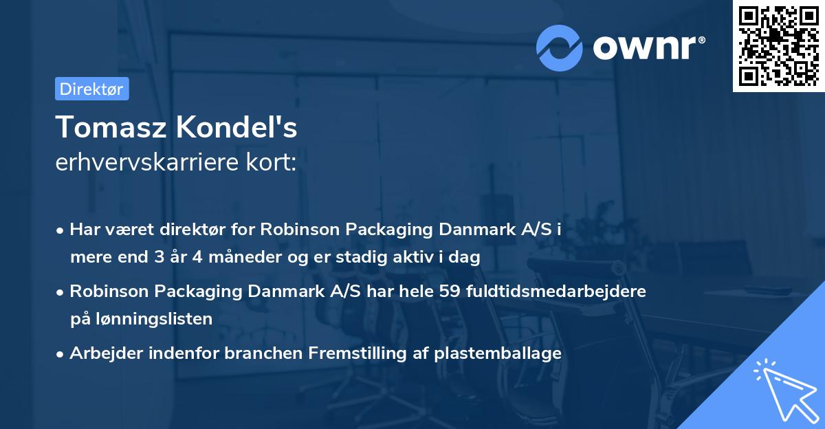 Tomasz Kondel's erhvervskarriere kort