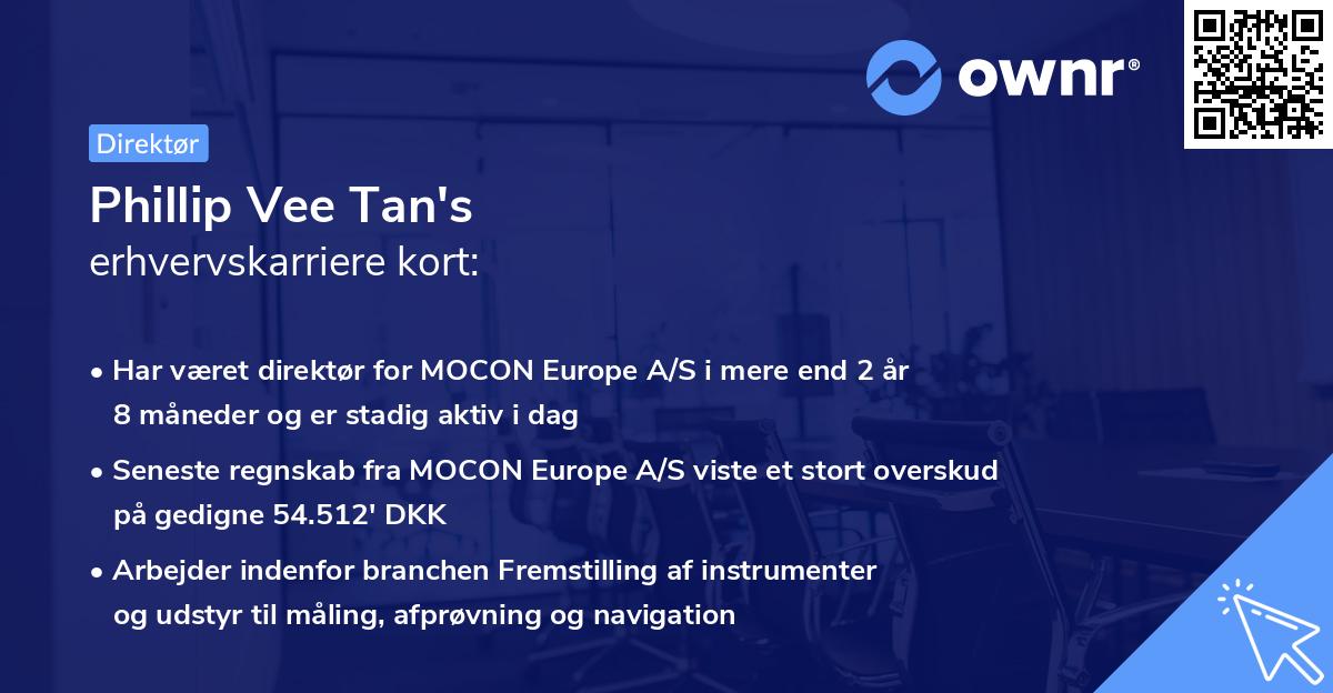 Phillip Vee Tan's erhvervskarriere kort